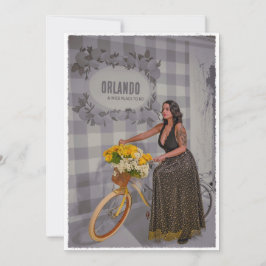  stadsnaam Fietskunst -  stijl Feestdagenkaart