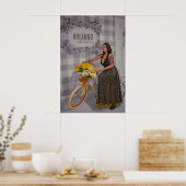  stadsnaam Fietskunst -  stijl Poster (Keuken)