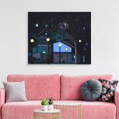 Stadsnachten Canvas Afdruk (Insitu (Woonkamer))