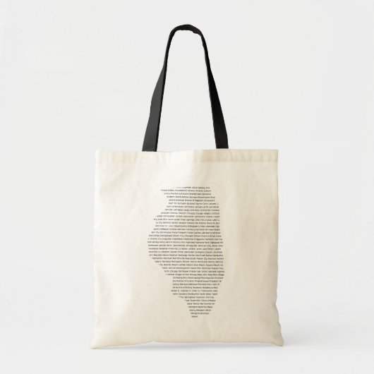 Stadsnamen van Illinois op staatskaartvorm Tote Bag (Voorkant)