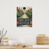 Stadsnatuur langs de Bronx River Waterfront Park Poster (Keuken)