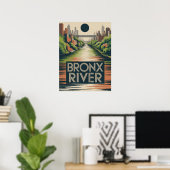 Stadsnatuur langs de Bronx River Waterfront Park Poster (Thuiskantoor)