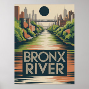 Stadsnatuur langs de Bronx River Waterfront Park Poster