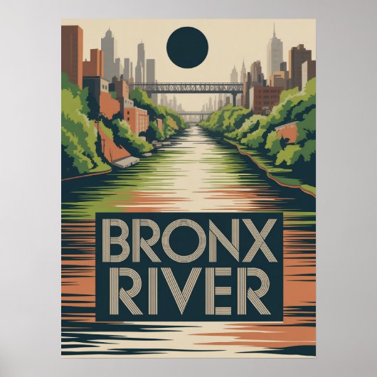 Stadsnatuur langs de Bronx River Waterfront Park Poster (Voorkant)