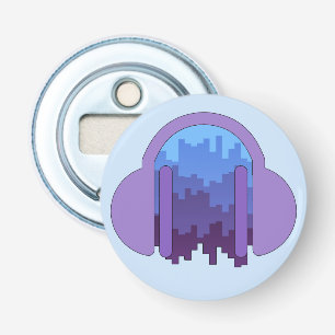 Stadsontploffing: eerbetoon aan muziek button flesopener