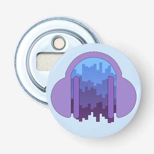 Stadsontploffing: eerbetoon aan muziek button flesopener (Voorkant)