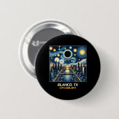 Stadspanorama Totale Zonsverduistering Blanco Texa Ronde Button 5,7 Cm (Voorkant /achterkant)