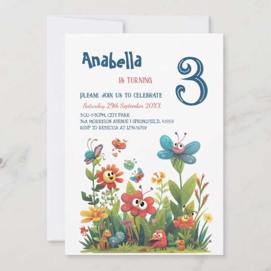 Stadspark I Schattige Grass Creatures Verjaardagsf Kaart (Voorkant)