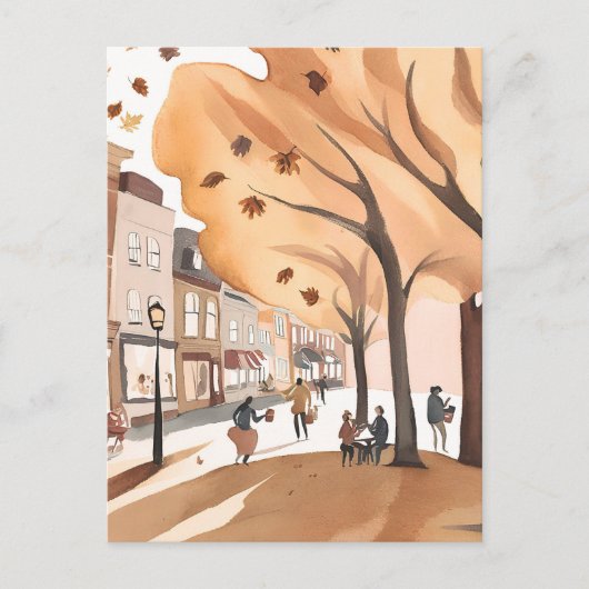 Stadspark in de herfst | Herfst gebladerte Waterve Briefkaart (Voorkant)