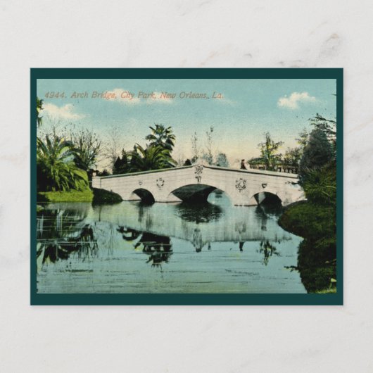 Stadspark, New Orleans, Vintage 1915 Briefkaart (Voorkant)