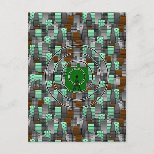 Stadspatroon met radiotoren briefkaart (Voorkant)