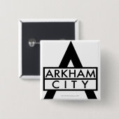 Stadspictogram Arkham Vierkante Button 5,1 Cm (Voorkant /achterkant)