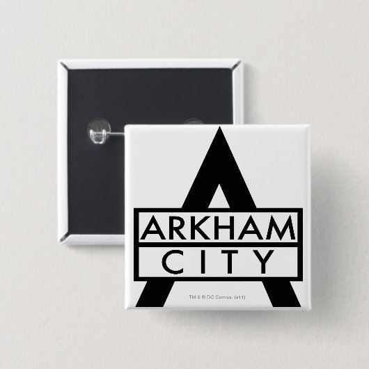 Stadspictogram Arkham Vierkante Button 5,1 Cm (Voorkant /achterkant)