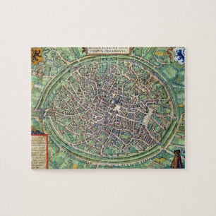 Stadsplan Brugge uit "Civitates Orbis Terraru Legpuzzel