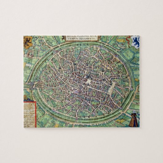 Stadsplan Brugge uit "Civitates Orbis Terraru Legpuzzel (Horizontaal)