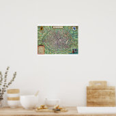 Stadsplan Brugge uit "Civitates Orbis Terraru" Poster (Keuken)