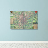 Stadsplan Brussel, uit 'Civitates Orbis Terra' Canvas Afdruk (Insitu (Houten vloer))