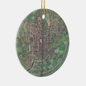 Stadsplan Brussel, uit 'Civitates Orbis Terra' Keramisch Ornament (Rechts)