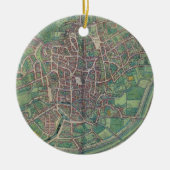 Stadsplan Brussel, uit 'Civitates Orbis Terra' Keramisch Ornament (Voorkant)