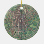 Stadsplan Brussel, uit 'Civitates Orbis Terra' Keramisch Ornament (Achterkant)