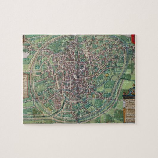 Stadsplan Brussel, uit 'Civitates Orbis Terra' Legpuzzel (Horizontaal)