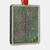 Stadsplan Brussel, uit 'Civitates Orbis Terra' Metalen Ornament (Rechts)