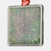 Stadsplan Brussel, uit 'Civitates Orbis Terra' Metalen Ornament (Links)