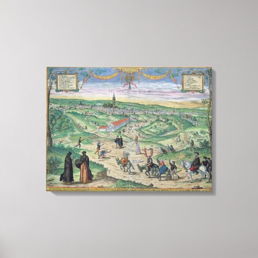 Stadsplan van Sevilla, uit "Civitates Orbis Terrar Canvas Afdruk (Voorkant)