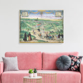 Stadsplan van Sevilla, uit "Civitates Orbis Terrar Canvas Afdruk (Insitu (Woonkamer))