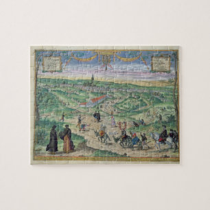 Stadsplan van Sevilla, uit "Civitates Orbis Terrar Legpuzzel