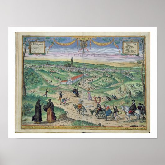 Stadsplan van Sevilla, uit "Civitates Orbis Terrar Poster (Voorkant)