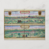 Stadsplan van Wenen en Buda uit 'Civitates Orbi' Briefkaart (Voorkant)