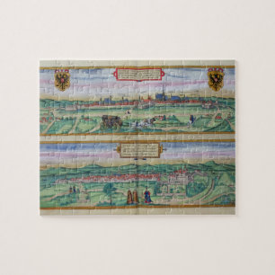 Stadsplan van Wenen en Buda uit 'Civitates Orbi' Legpuzzel