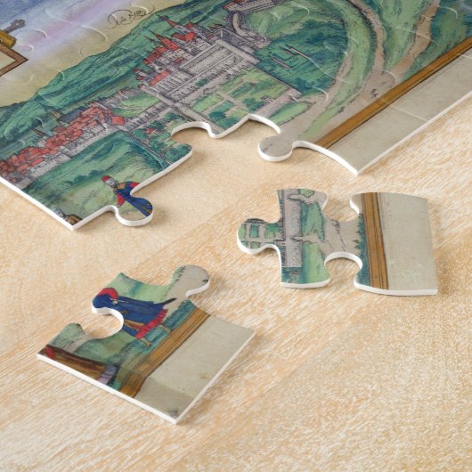 Stadsplan van Wenen en Buda uit 'Civitates Orbi' Legpuzzel (Zijkant)