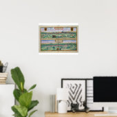 Stadsplan van Wenen en Buda uit 'Civitates Orbi' Poster (Thuiskantoor)