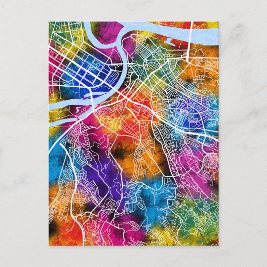 Stadsplattegrond Belgrado Servië Briefkaart (Voorkant)