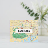 STADSPLATTEGROND BRIEFKAARTEN ♥ Barcelona (Staand voorkant)
