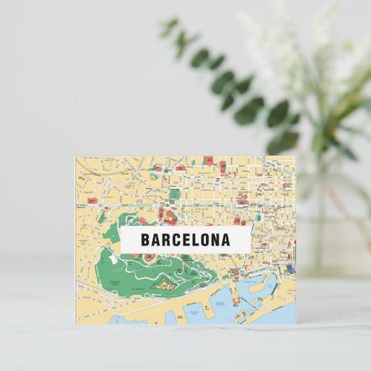 STADSPLATTEGROND BRIEFKAARTEN ♥ Barcelona (Staand voorkant)