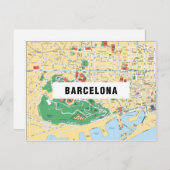 STADSPLATTEGROND BRIEFKAARTEN ♥ Barcelona (Voorkant / Achterkant)