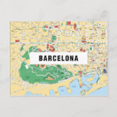 STADSPLATTEGROND BRIEFKAARTEN ♥ Barcelona (Voorkant)