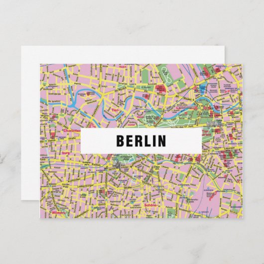 STADSPLATTEGROND BRIEFKAARTEN ♥ Berlijn (Voorkant / Achterkant)