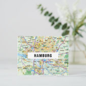 STADSPLATTEGROND BRIEFKAARTEN ♥ Hamburg (Staand voorkant)
