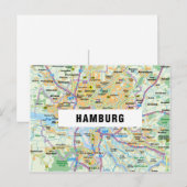 STADSPLATTEGROND BRIEFKAARTEN ♥ Hamburg (Voorkant / Achterkant)