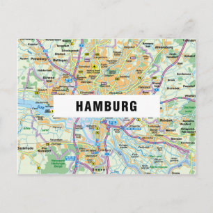 STADSPLATTEGROND BRIEFKAARTEN ♥ Hamburg