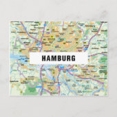 STADSPLATTEGROND BRIEFKAARTEN ♥ Hamburg (Voorkant)