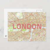 STADSPLATTEGROND BRIEFKAARTEN ♥ Londen (Voorkant / Achterkant)