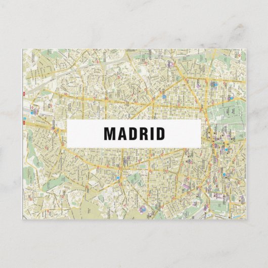 STADSPLATTEGROND BRIEFKAARTEN ♥ Madrid (Voorkant)
