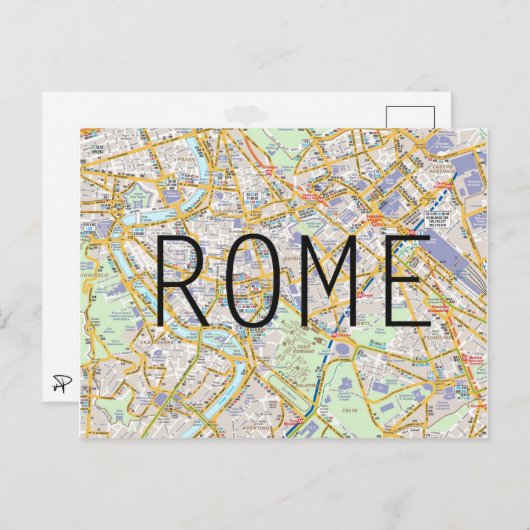 STADSPLATTEGROND BRIEFKAARTEN ♥ Rome (Voorkant / Achterkant)