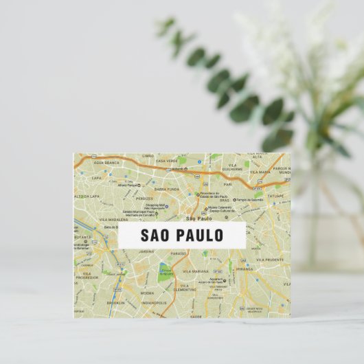 STADSPLATTEGROND BRIEFKAARTEN ♥ Sao Paulo (Staand voorkant)