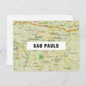 STADSPLATTEGROND BRIEFKAARTEN ♥ Sao Paulo (Voorkant / Achterkant)